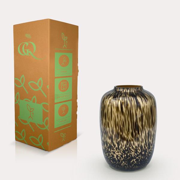 Vase glas - M - H35 W25 -Artic Cheetah Gold