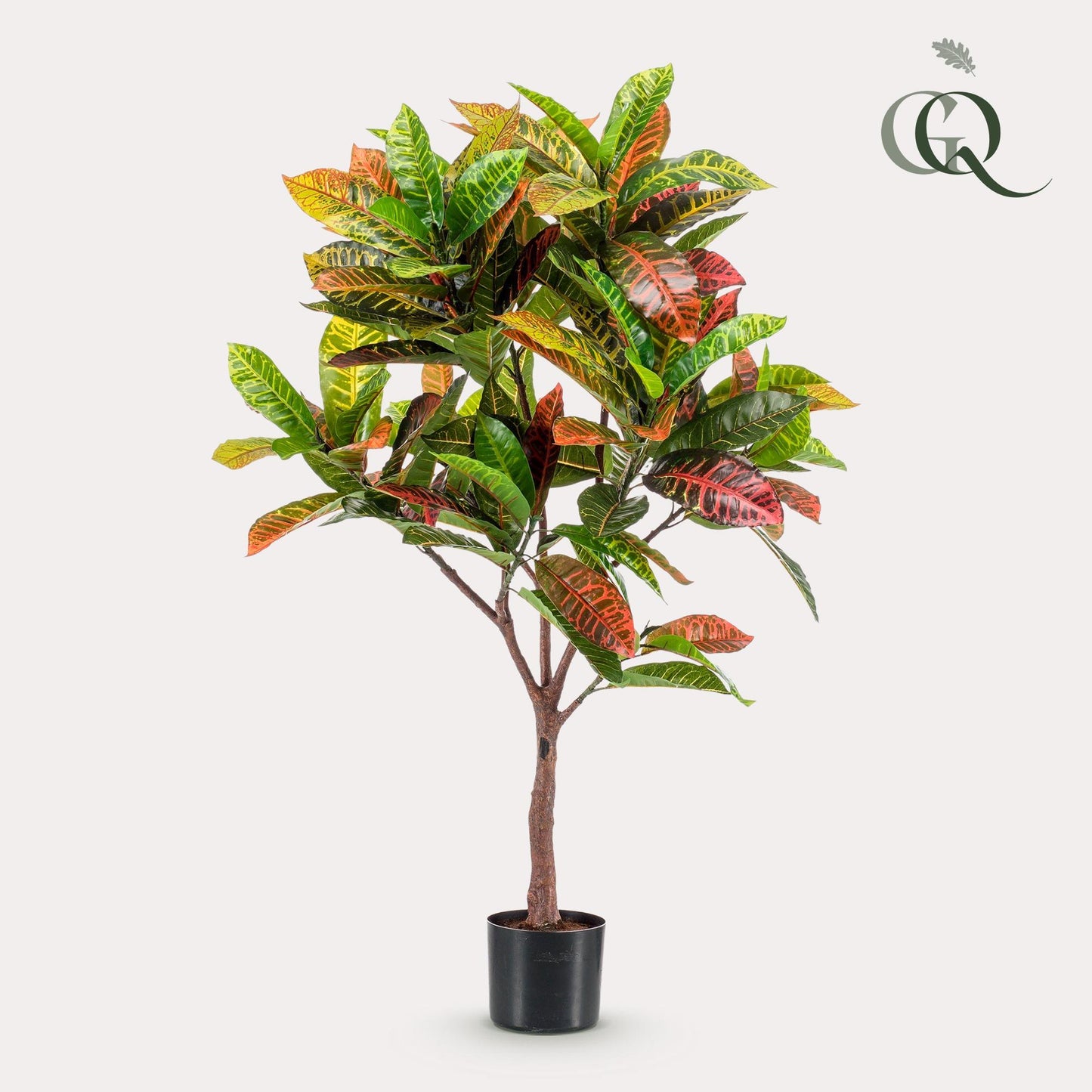 Kunstpflanze Croton Codiaeum - Wunderstrauch - 120 cm Höhe - Exotische Kunstpflanze für stilvolle Innenräume