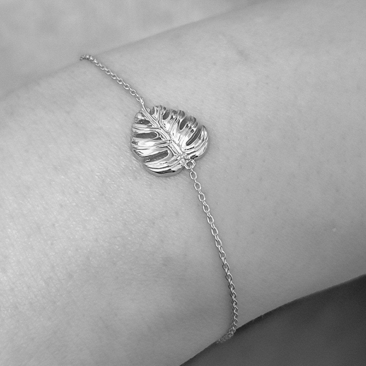 Monstera Blatt Armband - 925 Sterling Silber