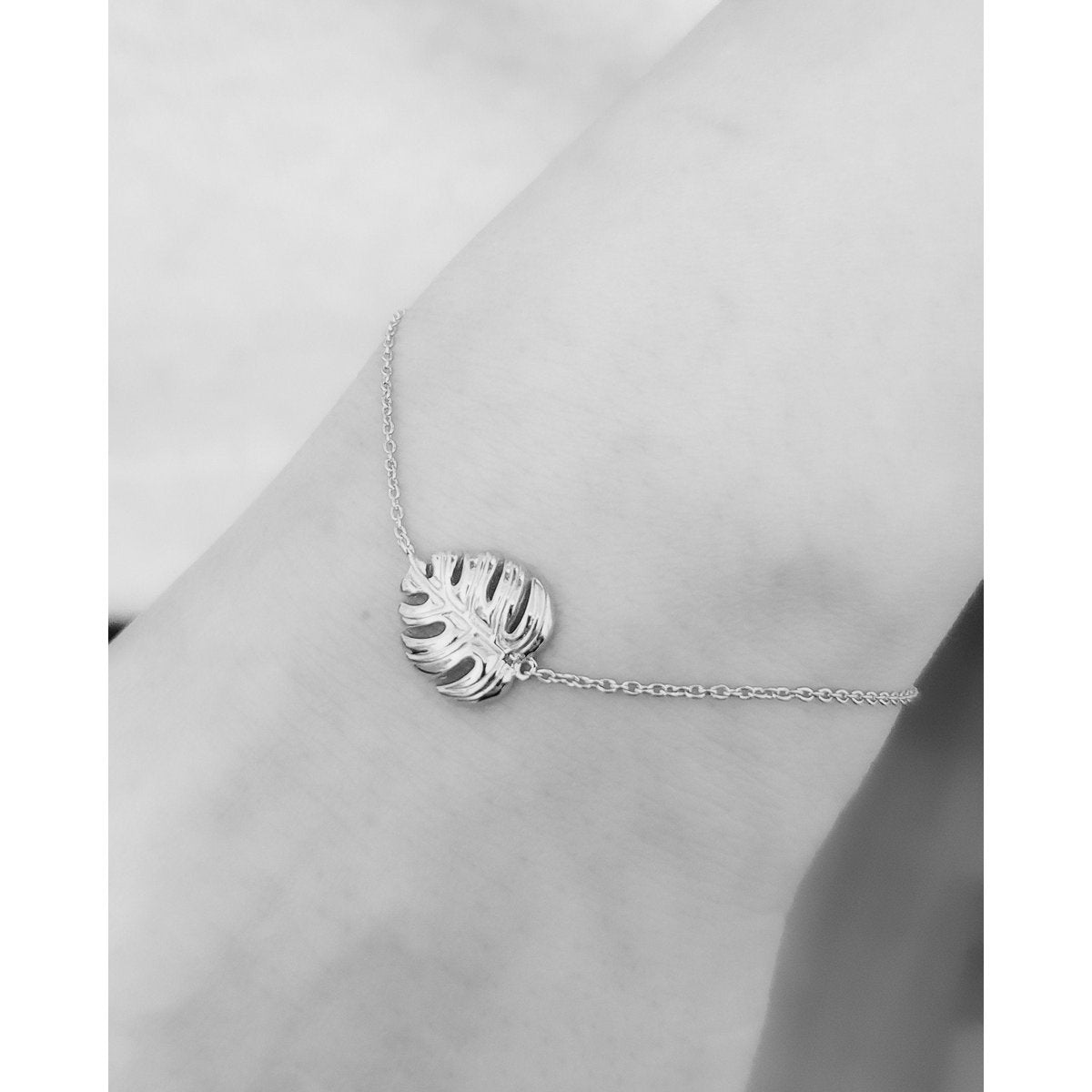 Monstera Blatt Armband - 925 Sterling Silber