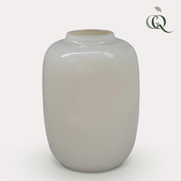 Vase glas - M - H35 W25 -Artic Ivory