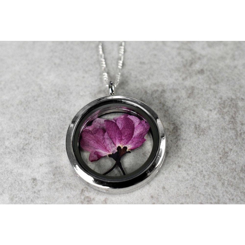 Japanische Kirschblüte Medaillon - 925 Sterling Silber Kette Sakura Kirschblütenanhänger