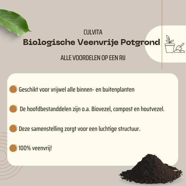 Culvita - Organische torffreie Blumenerde 40 Liter - Blumenerde für Pflanzen im Innen- und Außenbereich - inklusive organischem Dünger