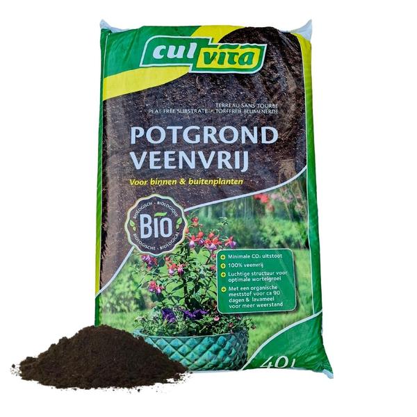 Culvita - Organische torffreie Blumenerde 40 Liter - Blumenerde für Pflanzen im Innen- und Außenbereich - inklusive organischem Dünger