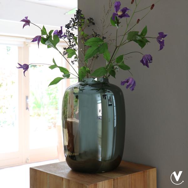 Vase Glas - M - H35 W25 - Artic - Grey