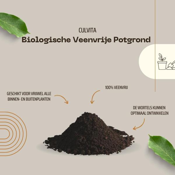 Culvita - Organische torffreie Blumenerde 40 Liter - Blumenerde für Pflanzen im Innen- und Außenbereich - inklusive organischem Dünger