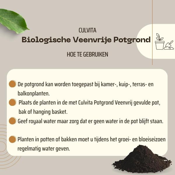Culvita - Organische torffreie Blumenerde 40 Liter - Blumenerde für Pflanzen im Innen- und Außenbereich - inklusive organischem Dünger