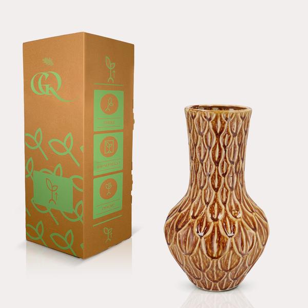 Vase Stein M - H39 W23 - Braun