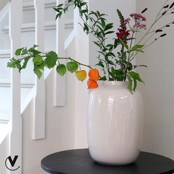 Vase glas - M - H35 W25 -Artic Ivory