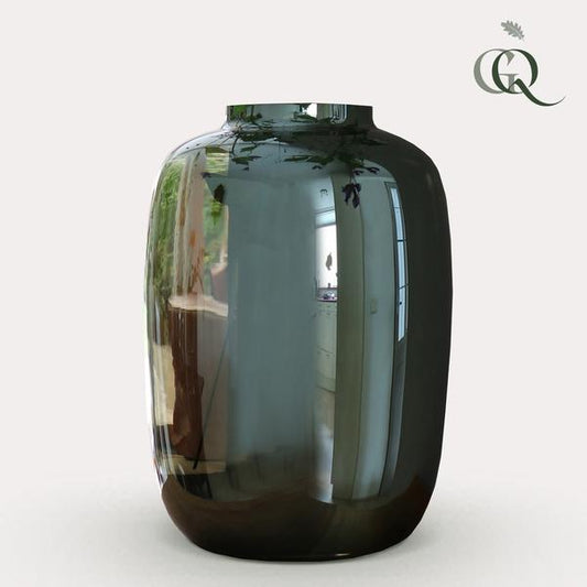 Vase Glas - M - H35 W25 - Artic - Grey