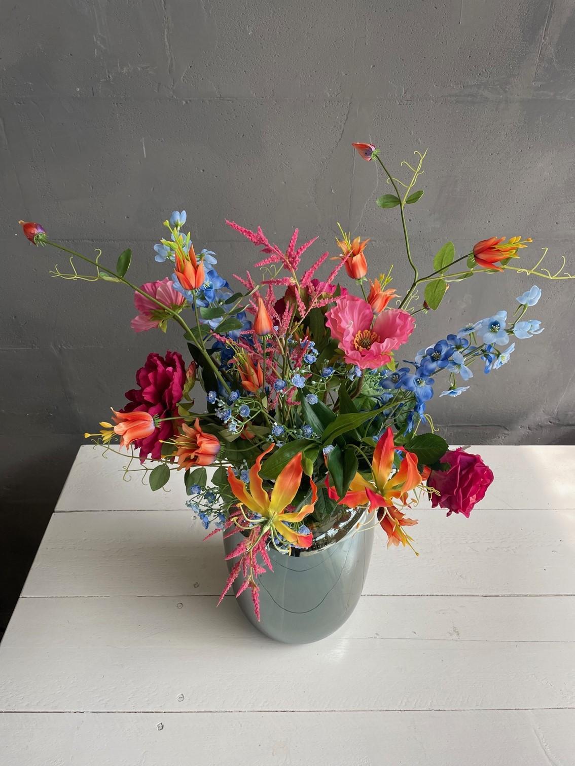 Kunstblumen - Blumenstrauß XL - Colourful Glam - "Luxuriöses Arrangement" - 80cm