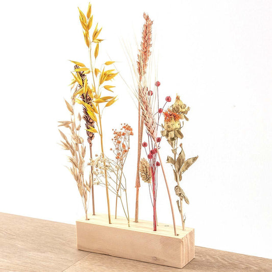 Wooden Dried flower stand - L - Flowers and Herbs + Dried Floral Arrangement