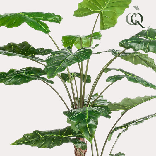 Kunstpflanze Alocasia - 180 cm Höhe - Hochwertige Kunstpflanze für tropisches Ambiente in großen Innenräumen