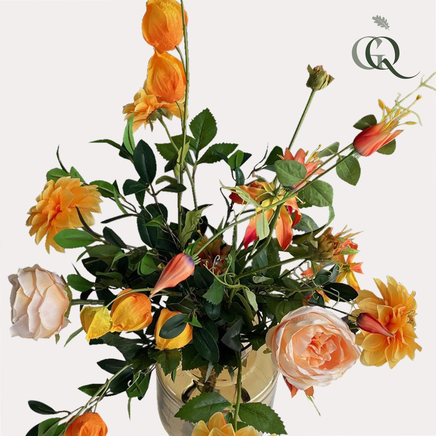 Kunstblumen - Blumenstrauß L - Pretty Orange - 80cm