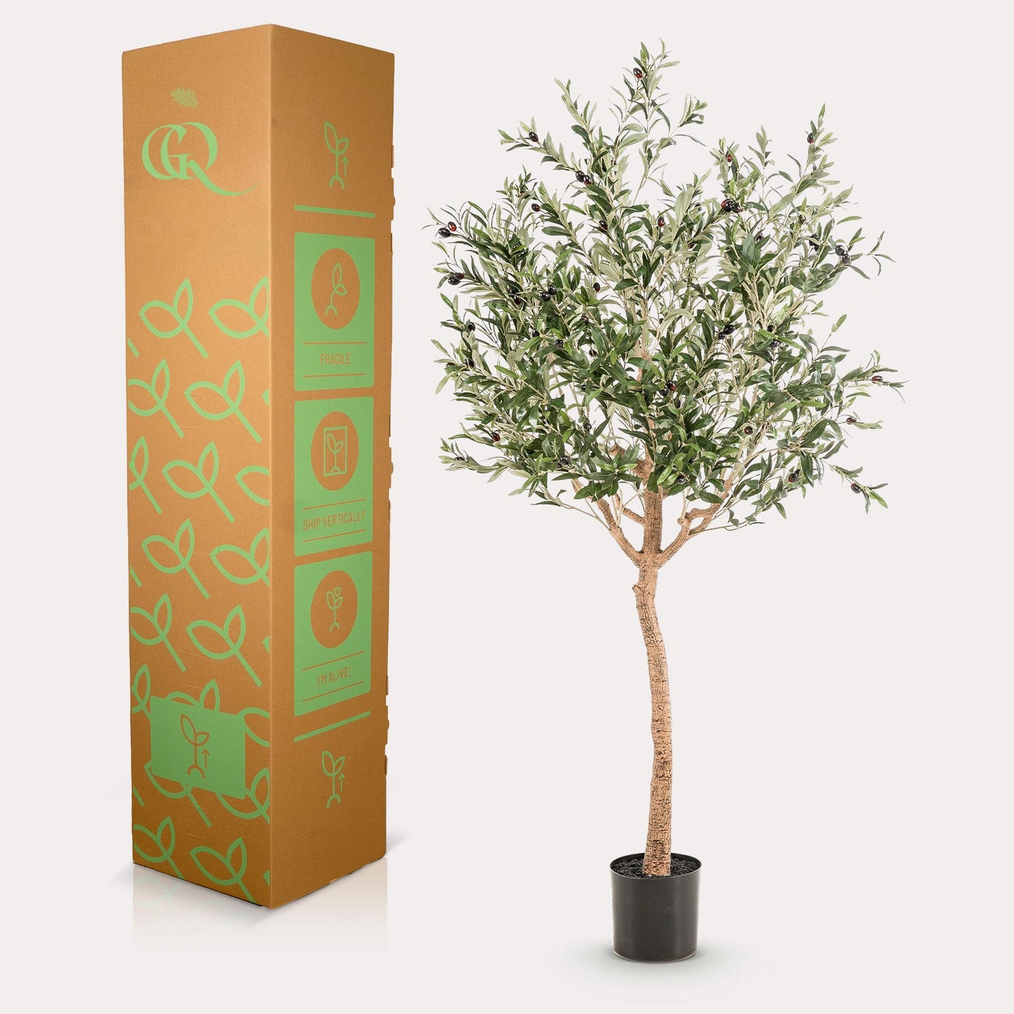 Kunstpflanze Olea europaea (Olivenbaum) - 180 cm Höhe - Eleganter Kunst-Olivenbaum für stilvolle Innenräume