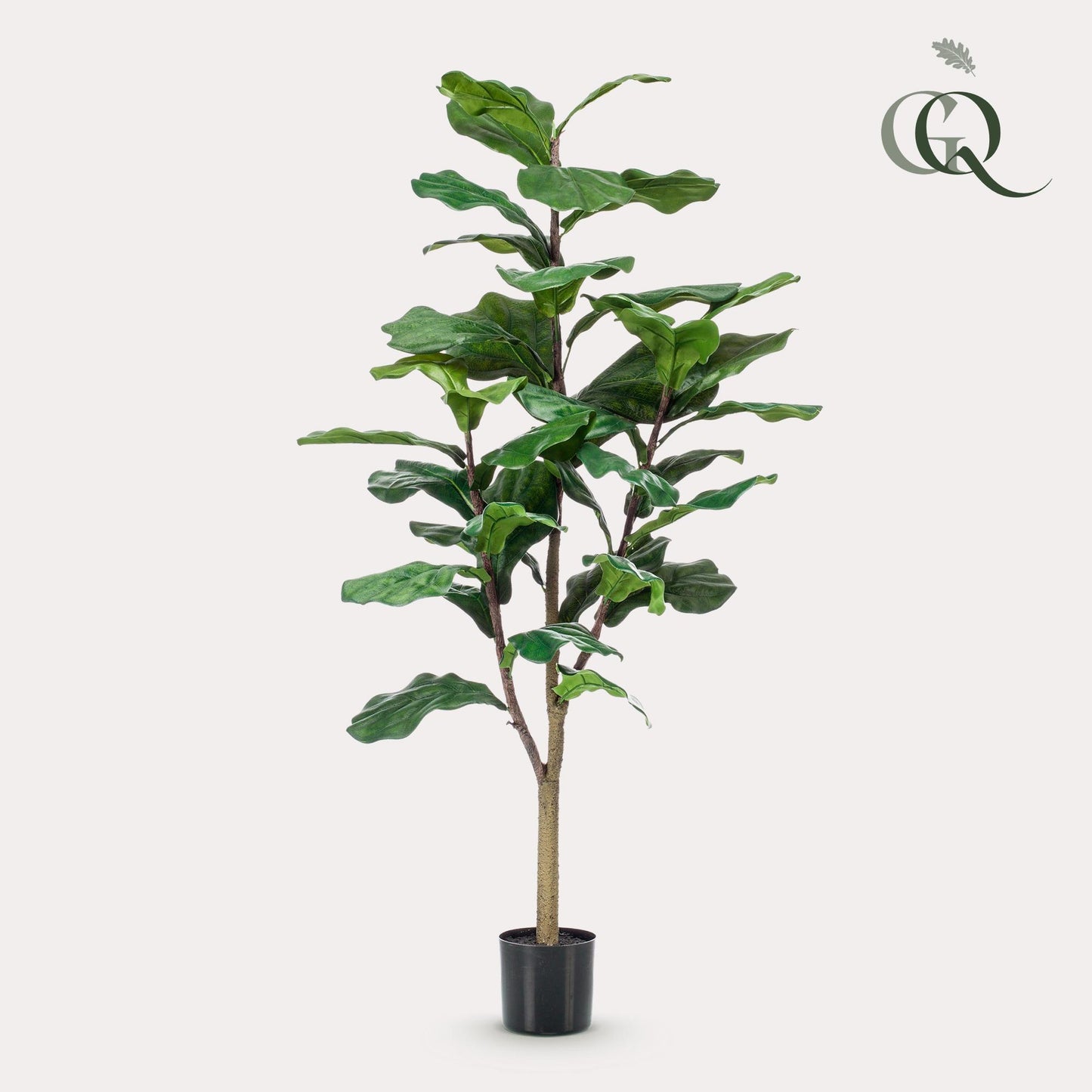 Kunstpflanze Ficus Lyrata - Tabakspflanze - 125 cm Höhe - Pflegeleichte Kunstpflanze für moderne Innenräume