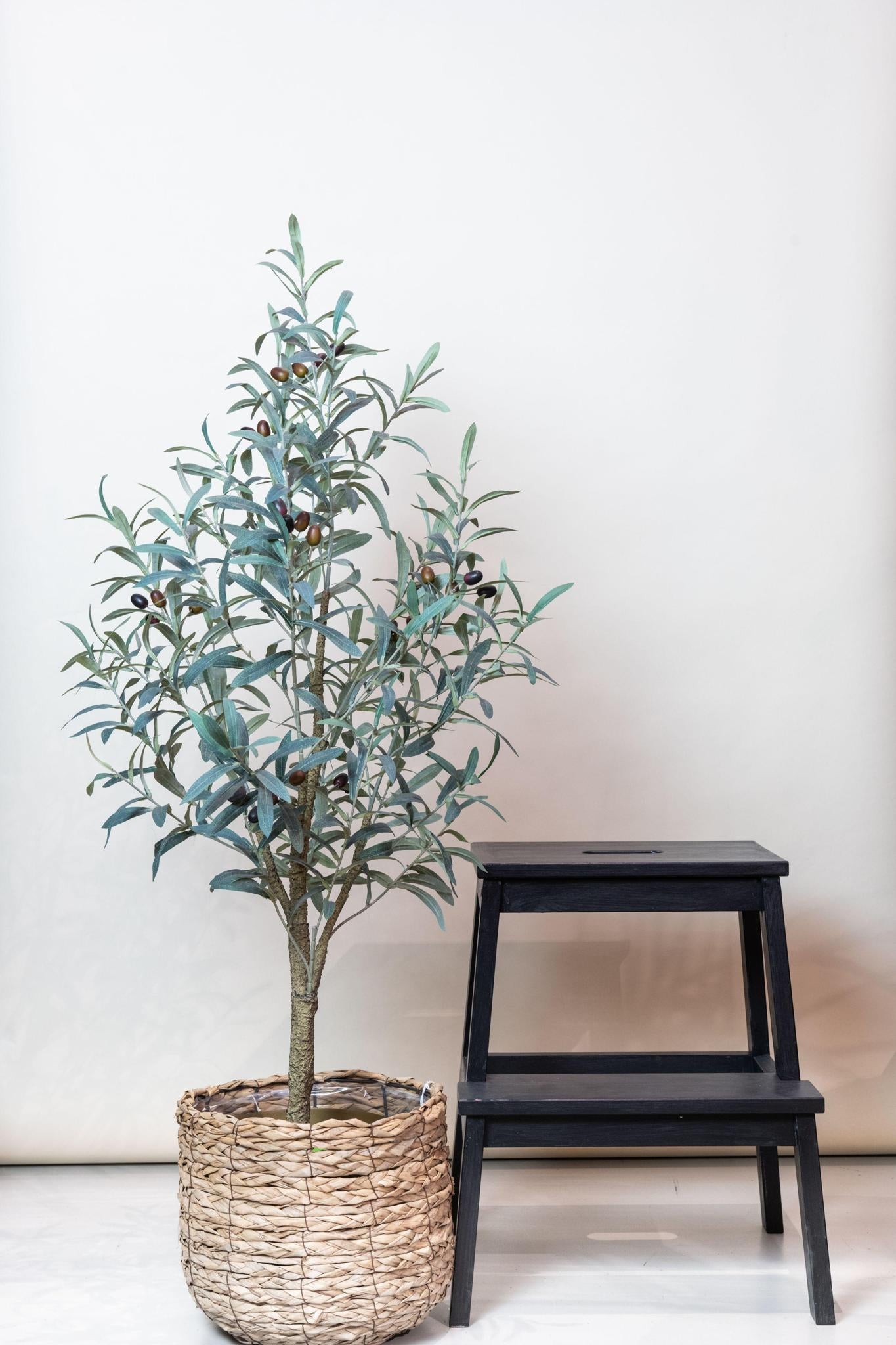 Kunstpflanze Olea europaea (Olivenbaum) - 115 cm Höhe - Pflegeleichter Kunst-Olivenbaum für elegante Innenräume