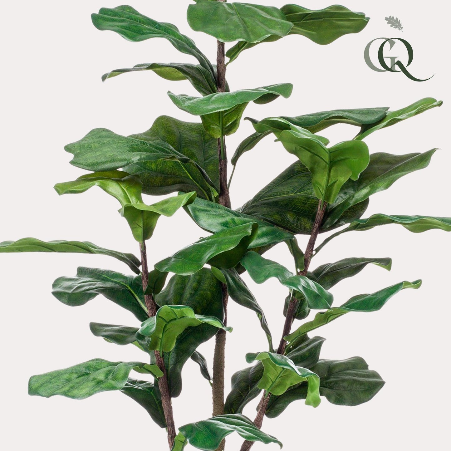 Kunstpflanze Ficus Lyrata - Tabakspflanze - 125 cm Höhe - Pflegeleichte Kunstpflanze für moderne Innenräume