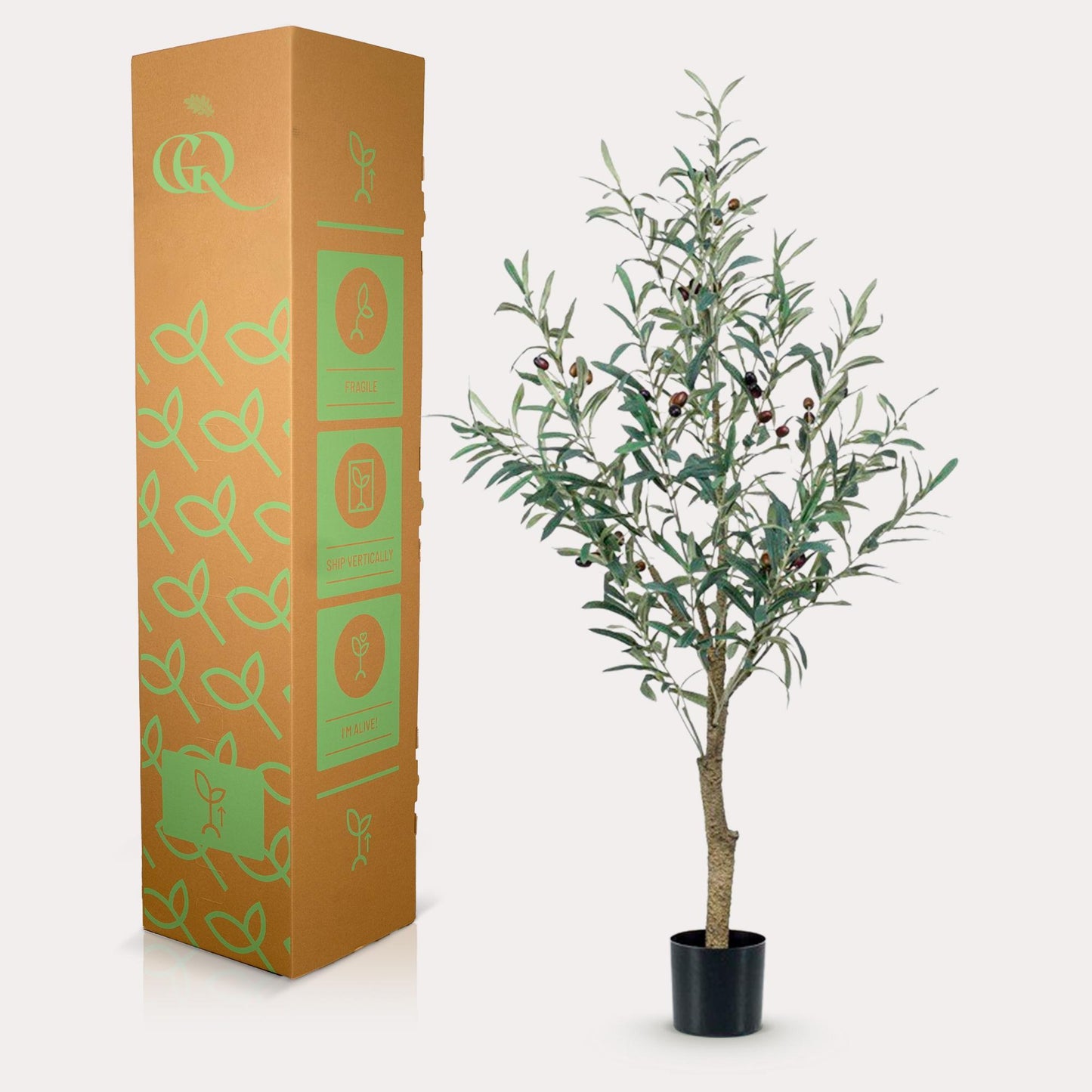 Kunstpflanze Olea europaea (Olivenbaum) - 115 cm Höhe - Pflegeleichter Kunst-Olivenbaum für elegante Innenräume