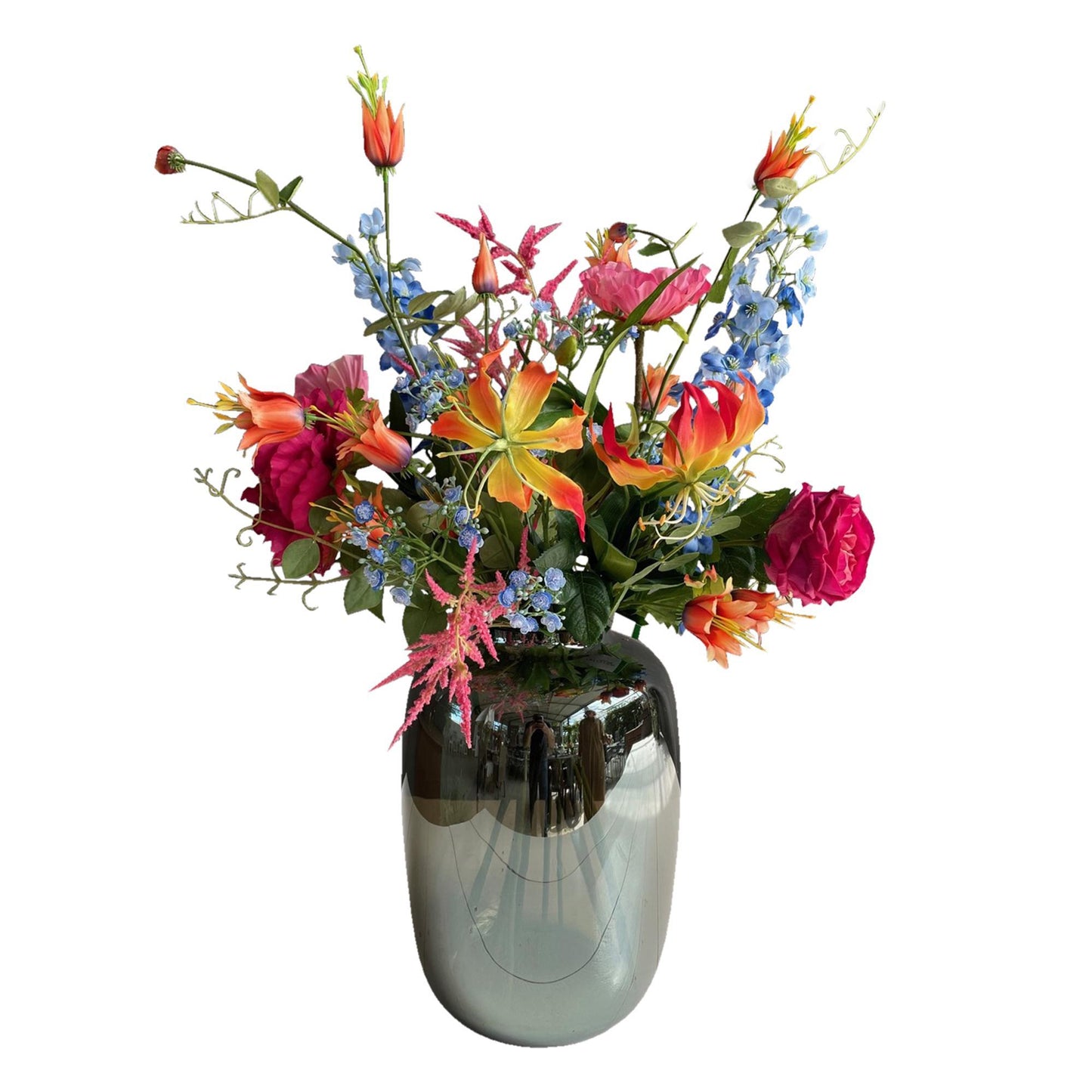 Kunstblumen - Blumenstrauß XL - Colourful Glam - "Luxuriöses Arrangement" - 80cm