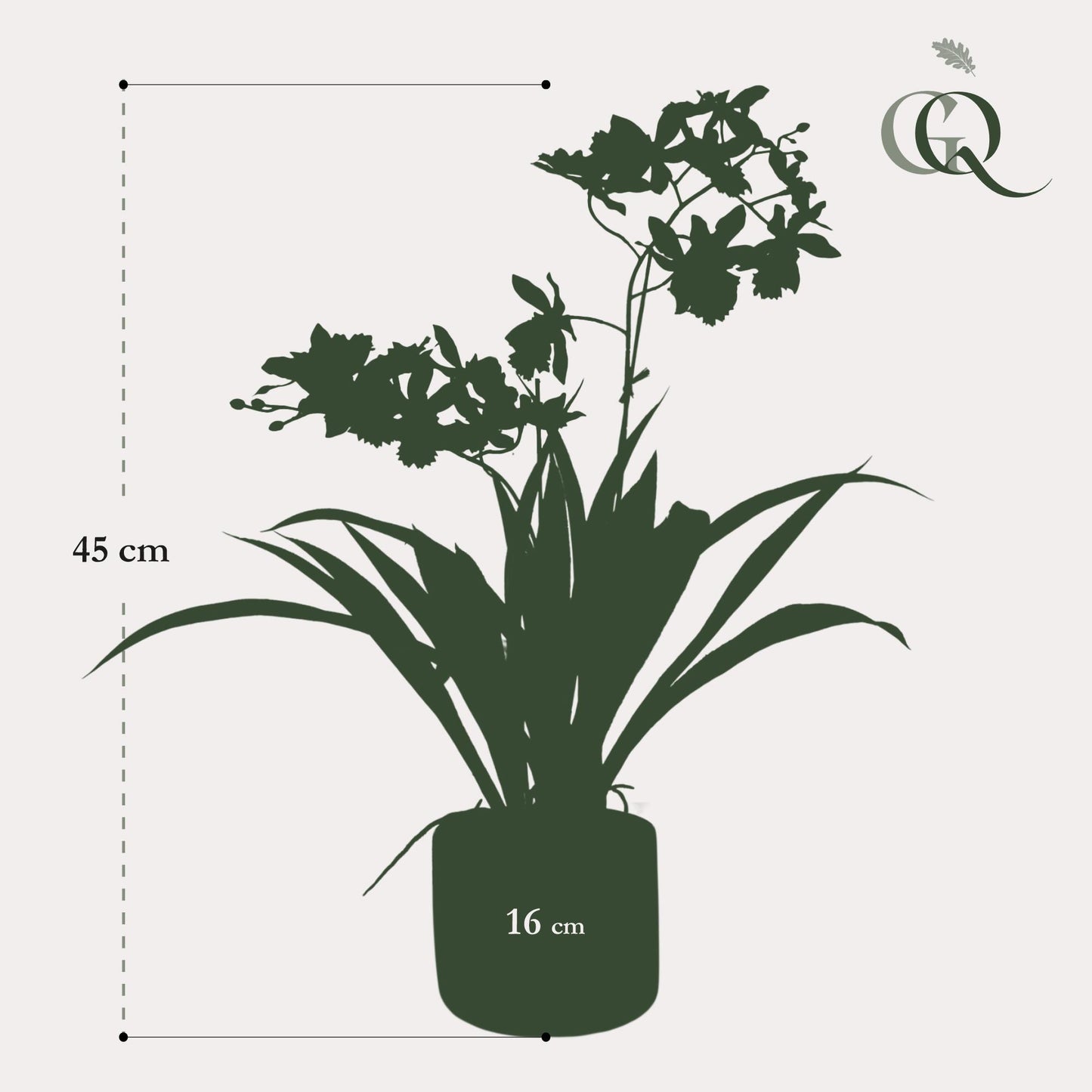 Kunstpflanze Orchidee – Gelb – 45 cm