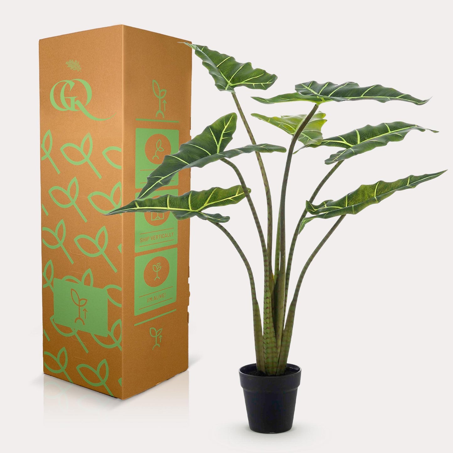 Kunstpflanze Alocasia Frydek - 90 cm Höhe - Stilvolle Kunstpflanze für elegante Innenräume