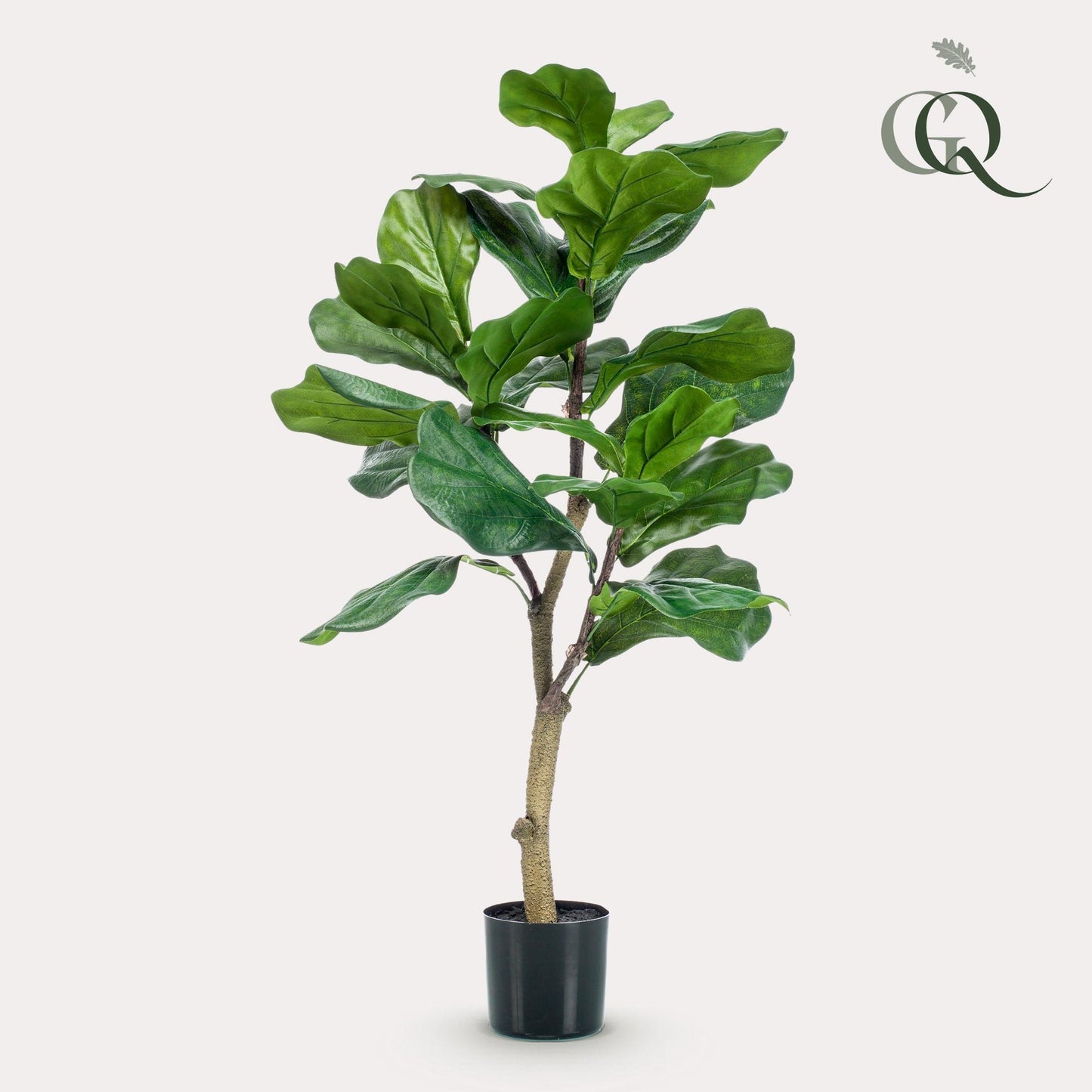 Kunstpflanze Ficus Lyrata - Tabakspflanze - 100 cm Höhe - Pflegeleichte Kunstpflanze für stilvolle Innenräume