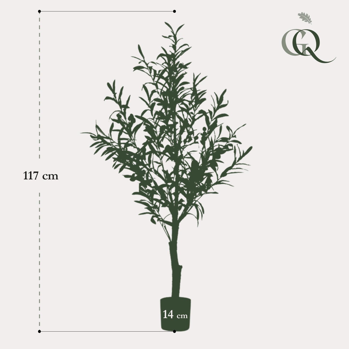 Kunstpflanze Olea europaea (Olivenbaum) - 115 cm Höhe - Pflegeleichter Kunst-Olivenbaum für elegante Innenräume