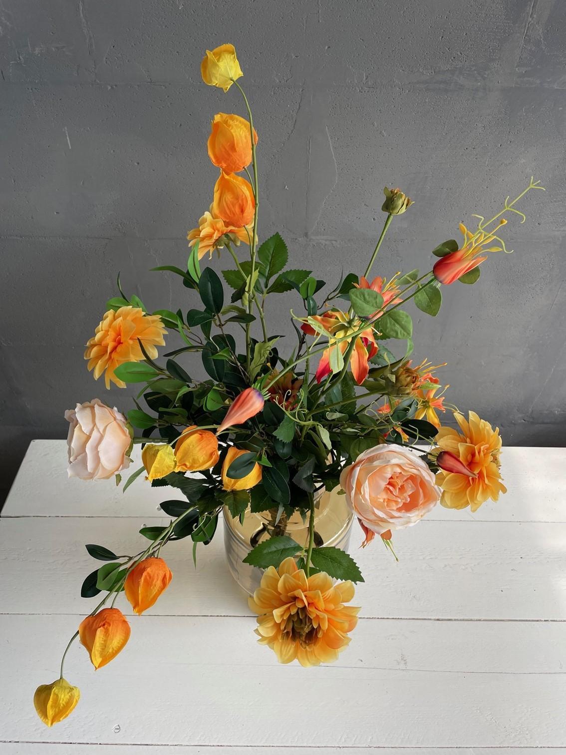 Kunstblumen - Blumenstrauß L - Pretty Orange - 80cm