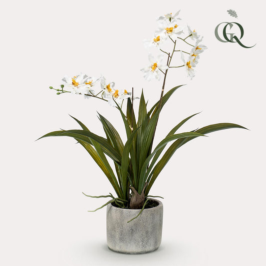 Kunstpflanze Orchidee – Weiß – 45 cm