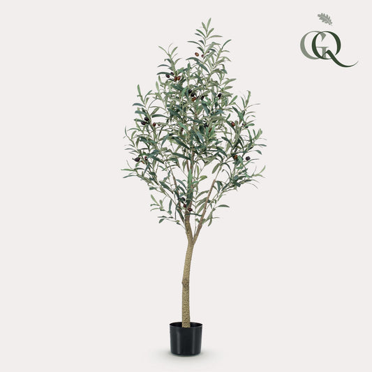 Kunstpflanze Olea europaea (Olivenbaum) - 140 cm Höhe - Pflegeleichter Kunst-Olivenbaum für stilvolle Innenräume