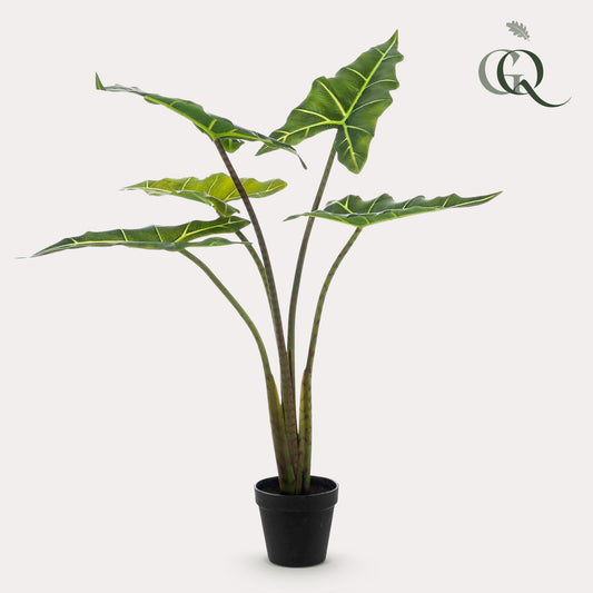 Kunstpflanze Alocasia Frydek - 80 cm Höhe - Elegante Kunstpflanze für moderne Innenräume