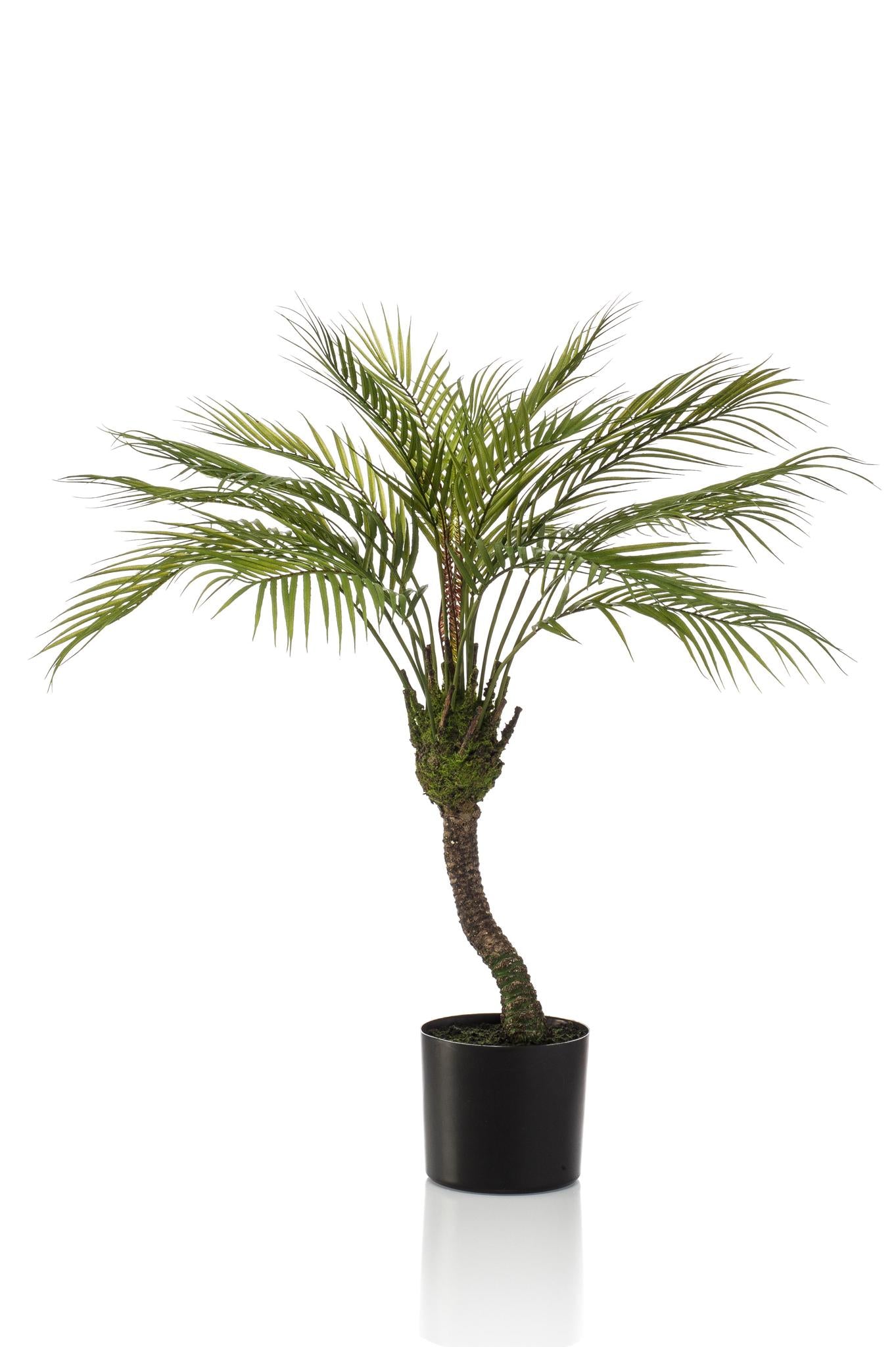 Kunstpflanze Chamaedorea Elegans - Bergpalme - 85 cm Höhe - Realistische Deko-Palme für Innenräume