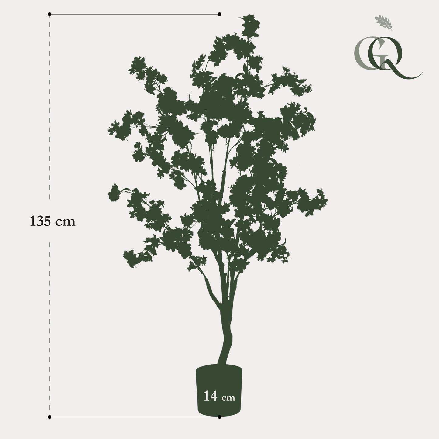 Kunstpflanze Kersenbloesem – Weiß – 135 cm