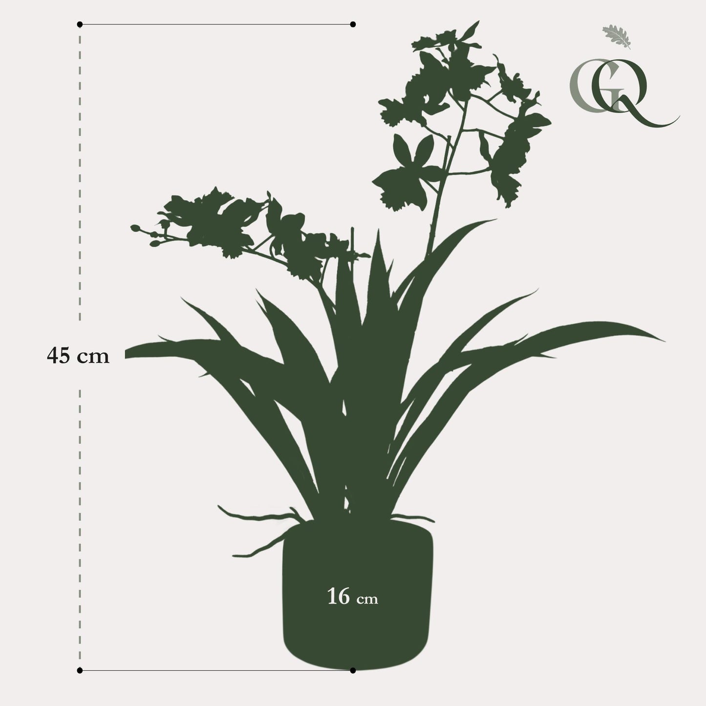 Kunstpflanze Orchidee – Weiß – 45 cm