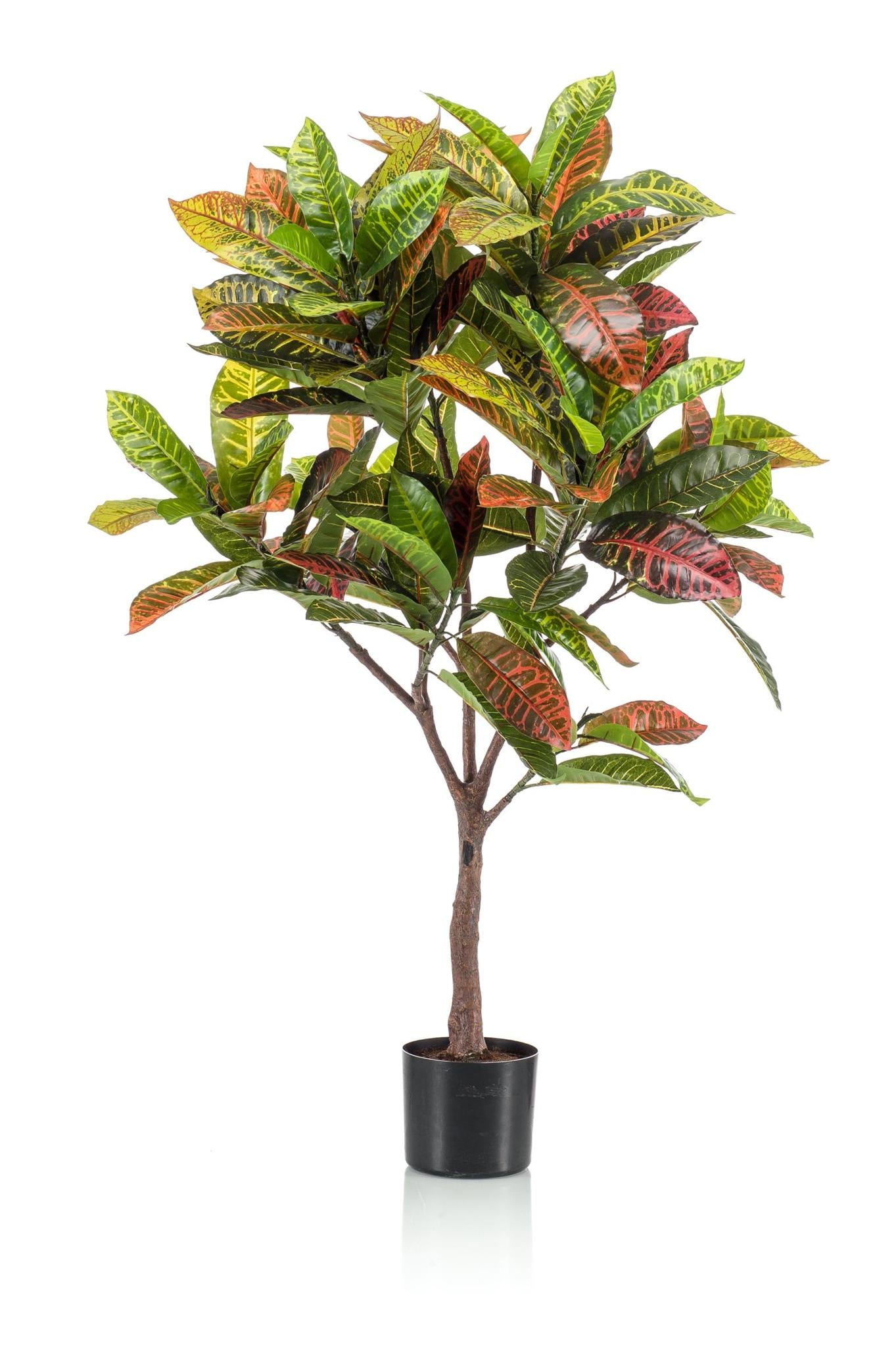 Kunstpflanze Croton Codiaeum - Wunderstrauch - 120 cm Höhe - Exotische Kunstpflanze für stilvolle Innenräume