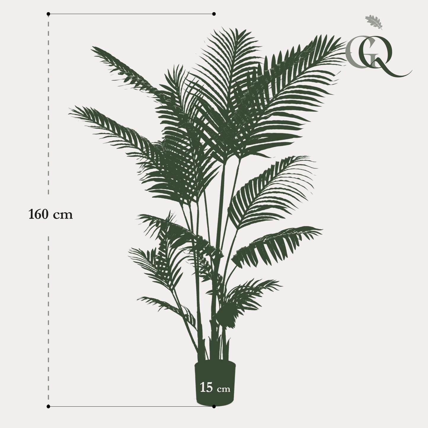 Kunstpflanze Howea Forsteriana - Kentia Palme - 160 cm Höhe - Realistische Deko-Palme für Wohnräume