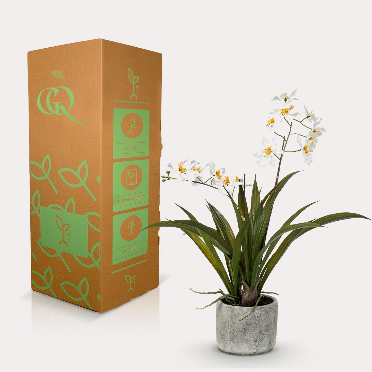 Kunstpflanze Orchidee – Weiß – 45 cm