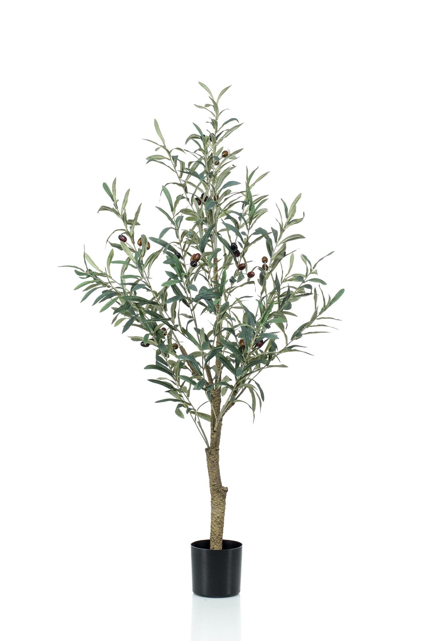 Kunstpflanze Olea europaea (Olivenbaum) - 115 cm Höhe - Pflegeleichter Kunst-Olivenbaum für elegante Innenräume