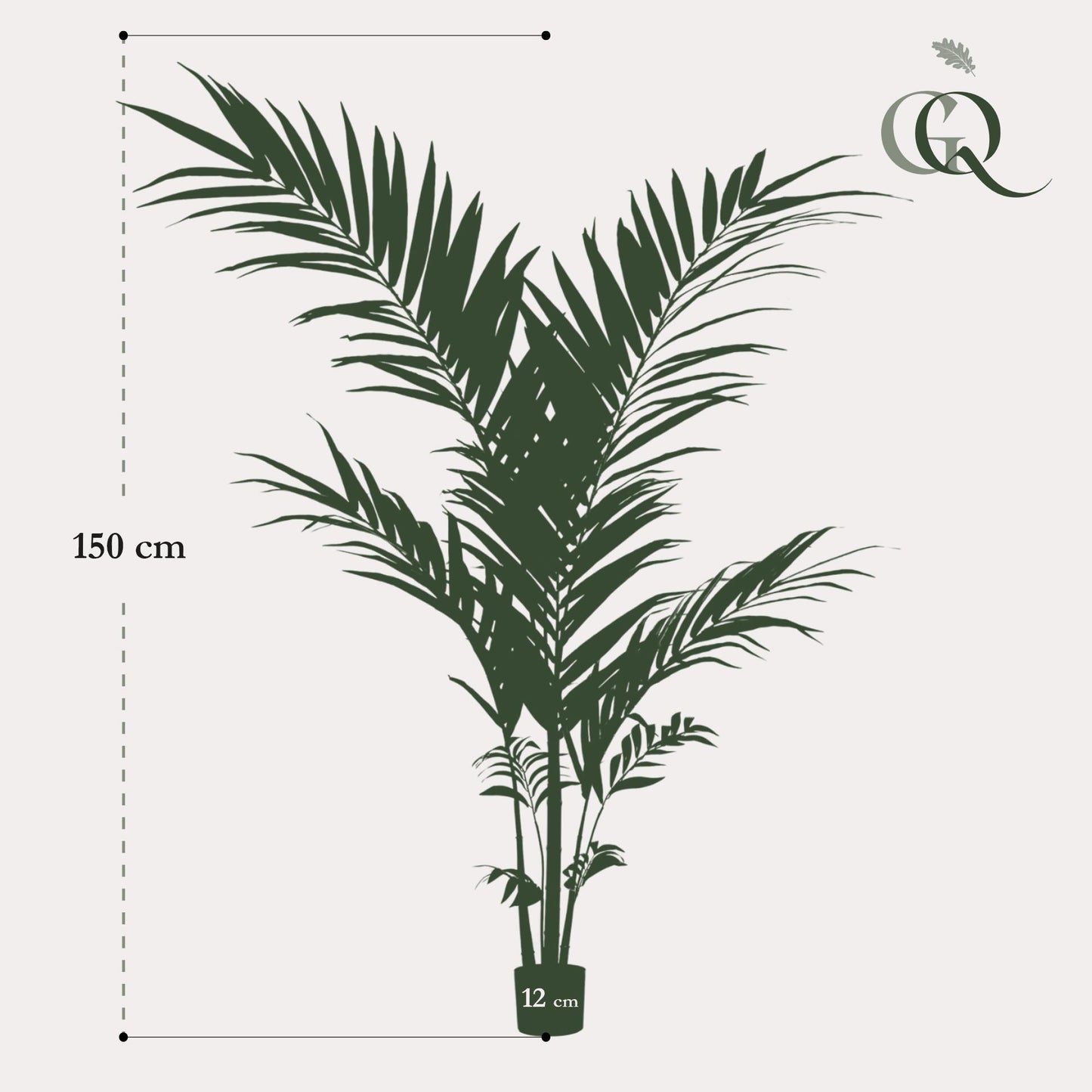 Kunstpflanze Kentiapalme - Howea Forsteriana - 150 cm Höhe - Realistische Kunstpalme für Innenräume