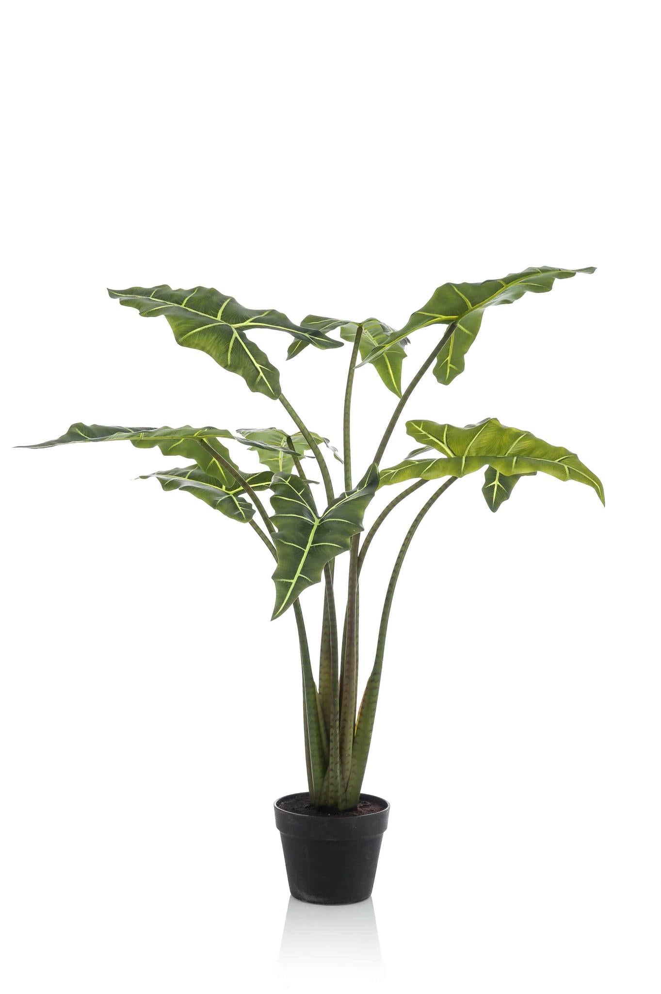 Kunstpflanze Alocasia Frydek - 100 cm Höhe - Exotische Kunstpflanze für moderne Innenräume