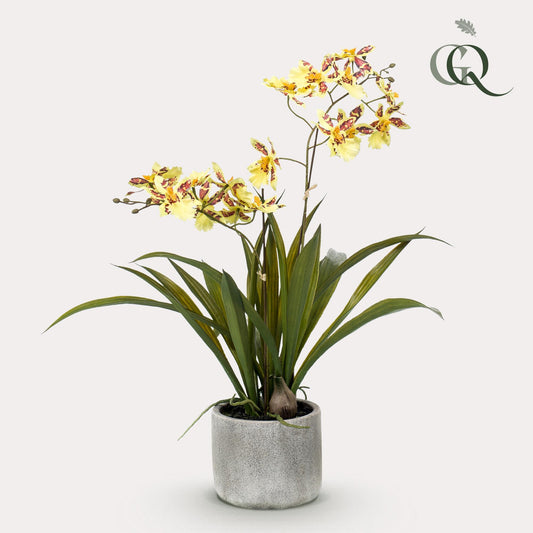 Kunstpflanze Orchidee – Gelb – 45 cm