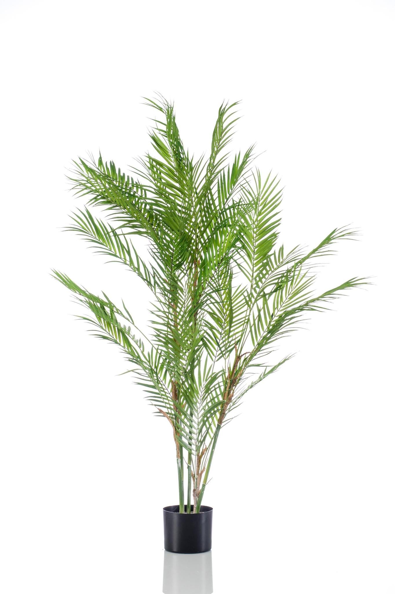 Kunstpflanze Chamaedorea Elegans - Mexikanische Bergpalme - 120 cm Höhe - Pflegeleichte Deko-Palme für Innenräume